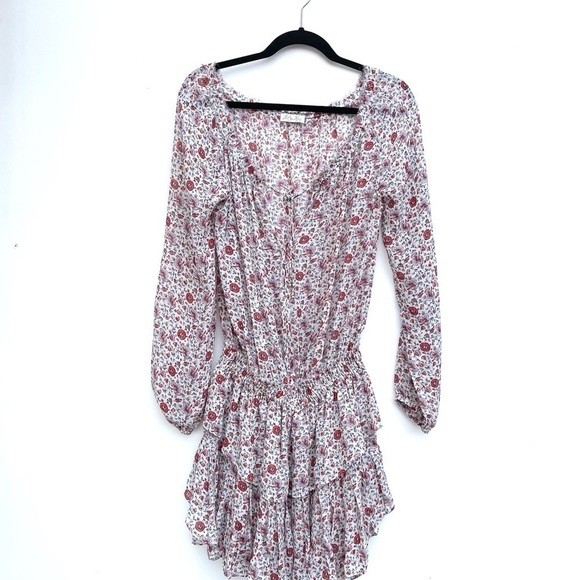 LoveShackFancy Popover Mini Dress Granada Floral Sunrise - Picture 2 of 6